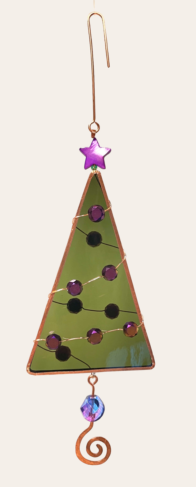 Green and Purple Tree Ornament