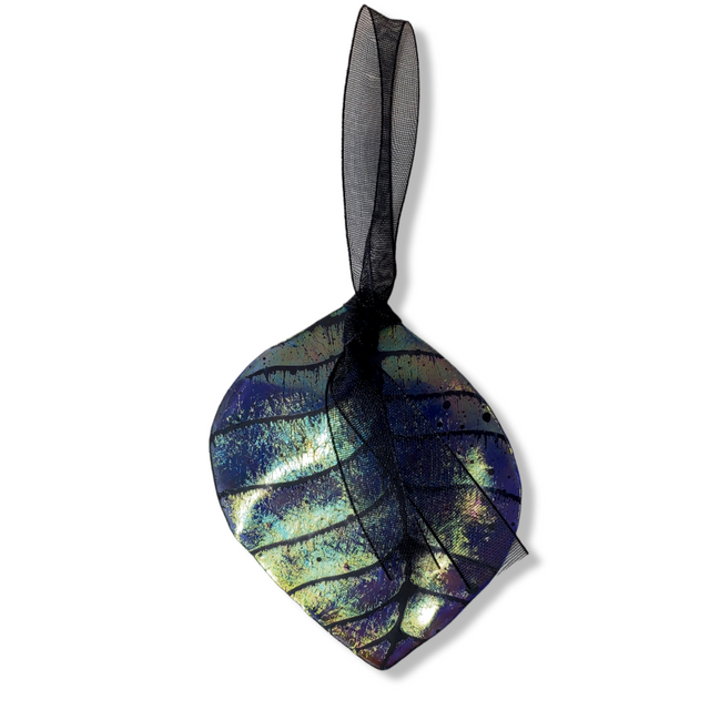 Purple Irid Leaf Ornament