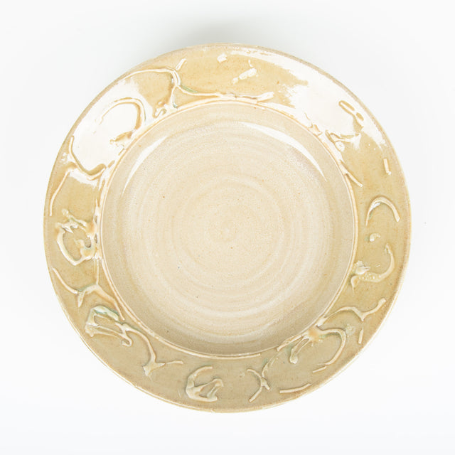Tan Platter With White Details