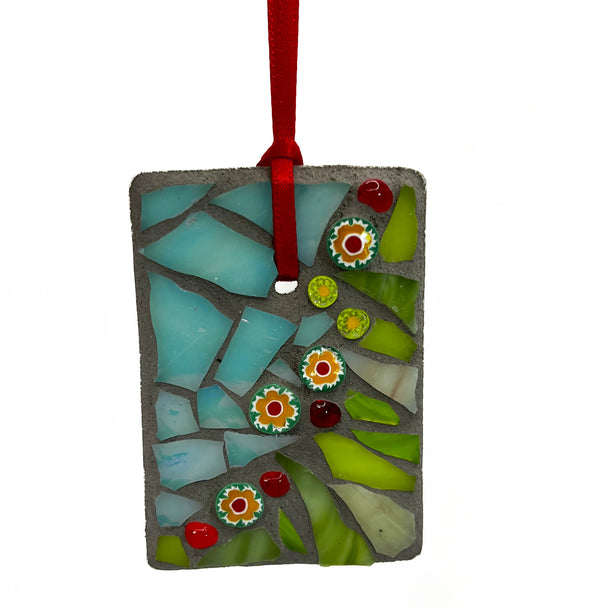 Aqua Iridescent Birch Ornament