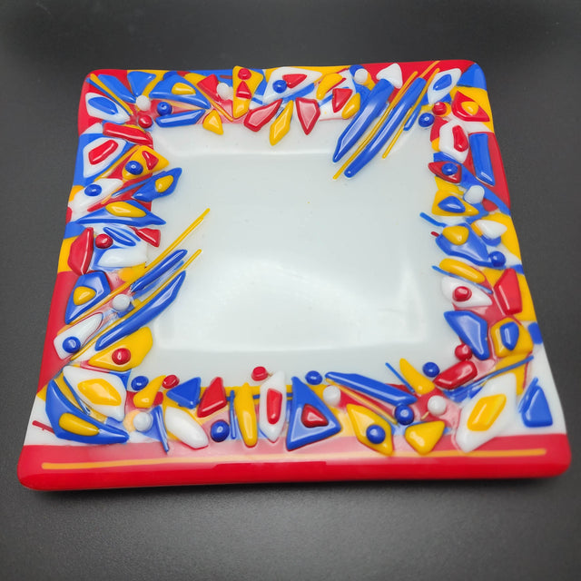 "Fun II": Fused Glass Plate