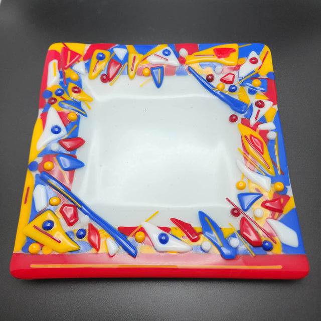 "Fun III": Fused Glass Plate