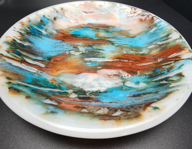 "Mercury": Fused Glass Plate