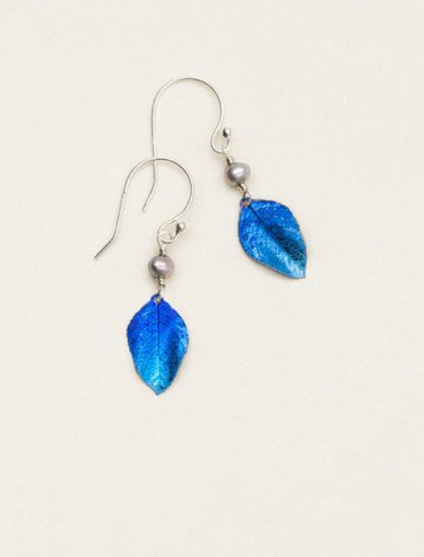 Healing Leaf Earrings Blue