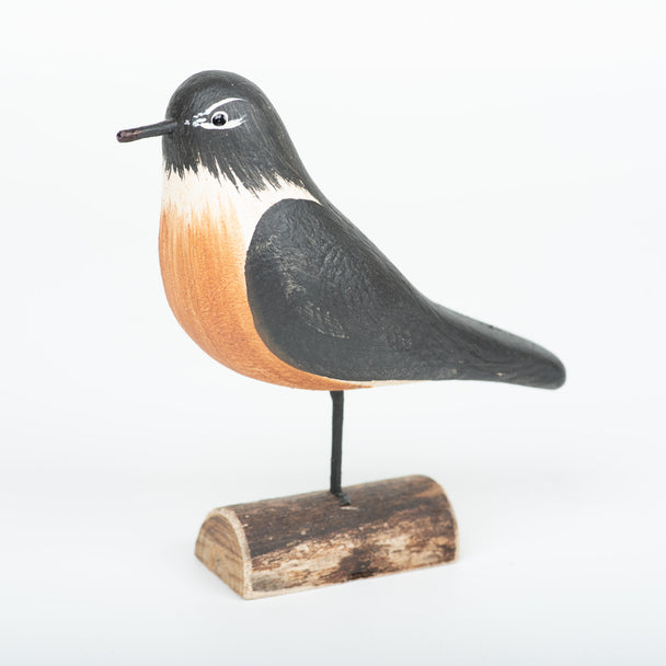 Small Robin, bird decoy, wood, Richard Morgan, Plum Bottom Gallery