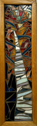 Tall Birch Mosaic Window