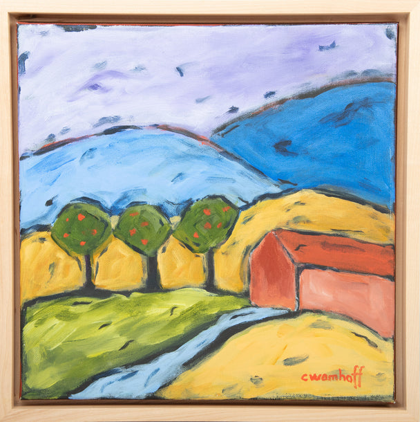 The Orchard, 13 x 13, Clarey Wamhoff, Wall Art, Acrylic, Framed