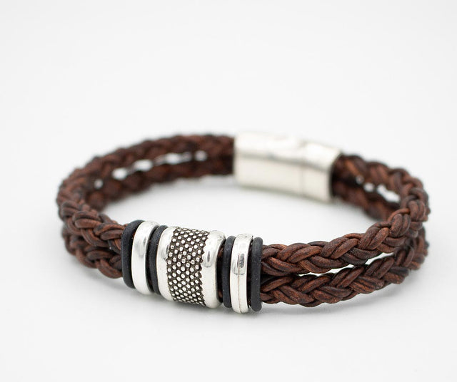 Brown Outrigger Leather Bracelet