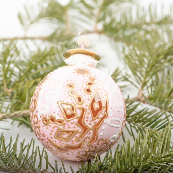Pink and White Ornament