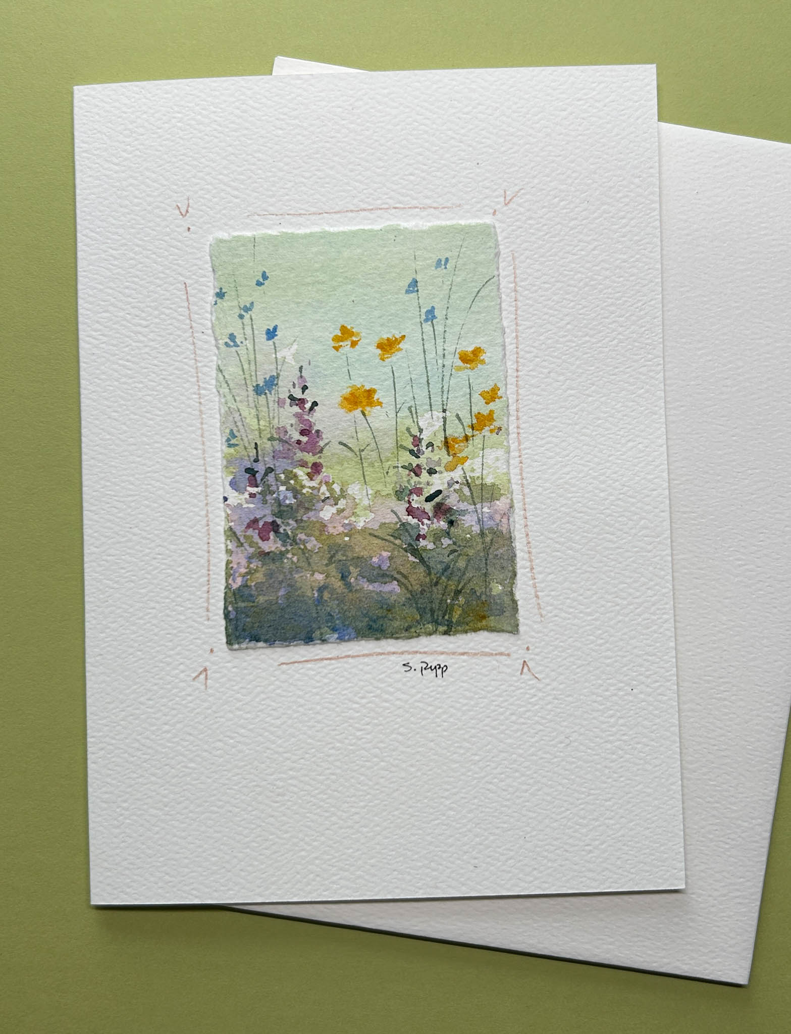 Wildflower II Hand-Painted Card – Plum Bottom Gallery