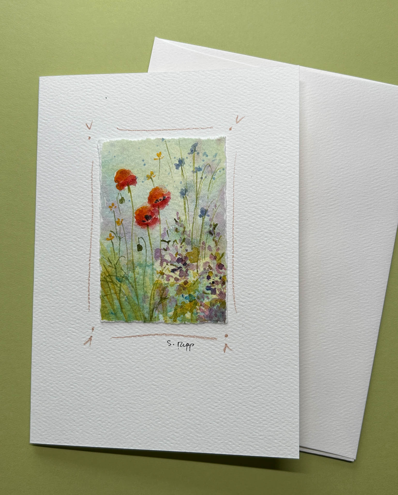 Wildflower I Hand-Painted Card – Plum Bottom Gallery
