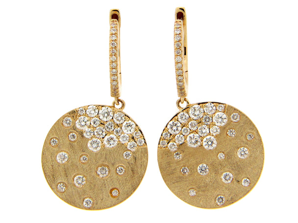 Diamond Circle Dangle Earrings