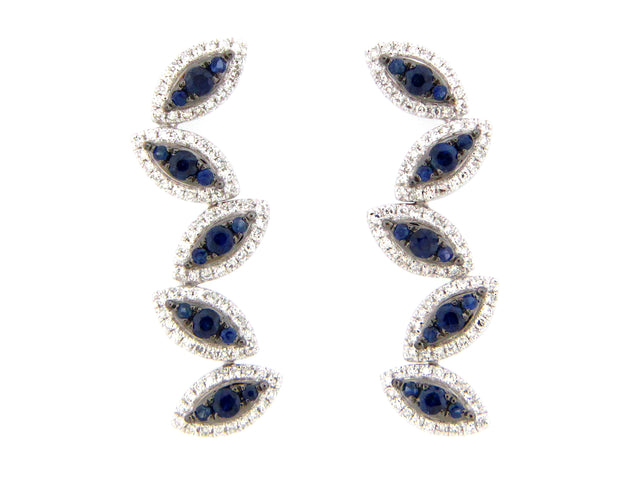 Sapphire and Diamond Marquise Pivoting Earrings