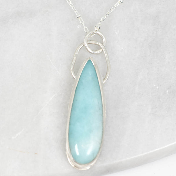 Silver Set Amazonite Necklace