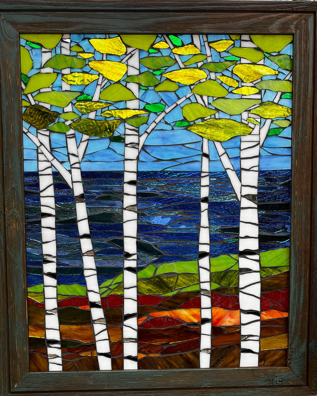 Birch On the Bay Mosaic Window