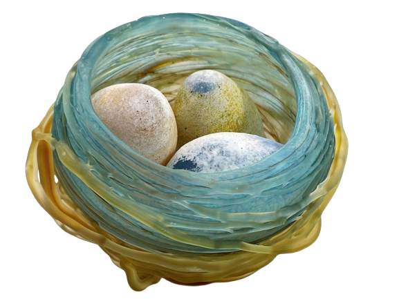 Birds Nest With 3 Eggs Sculpture
