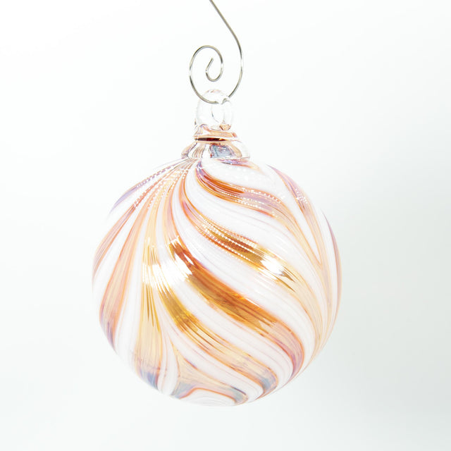 White and Gold Feather Ornament