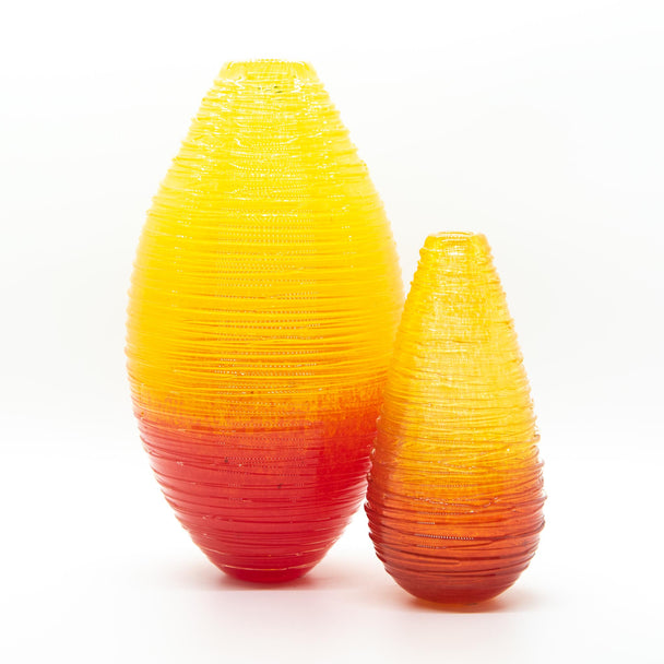 Yellow and Red Shimmer Vase