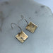 Square Dandelion Earrings Brass
