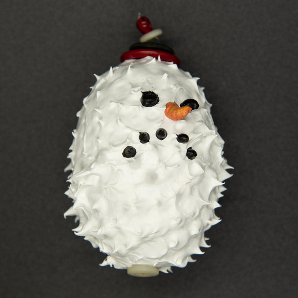 Grumpy Snowman With Christmas Hat Ornament