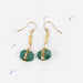 Wrapped Chrysocolla and Gold Ball Earrings