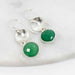 Emerald Hammered Circle Earrings