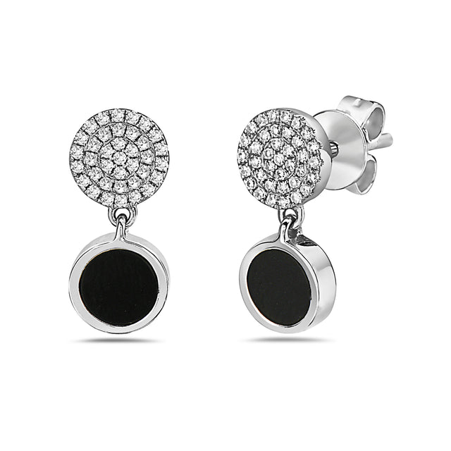 Black Onyx and Diamond Post Earrings