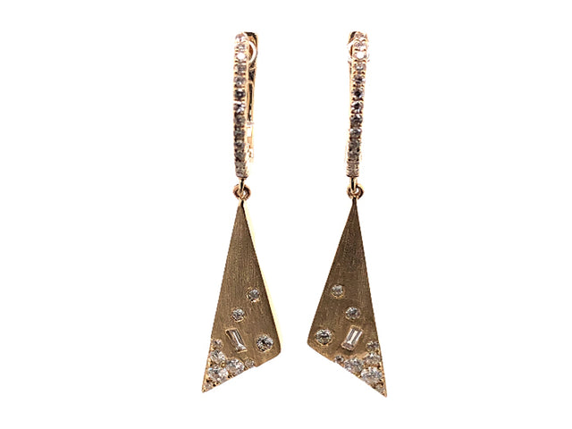 Triangle Diamond Dangle Earrings
