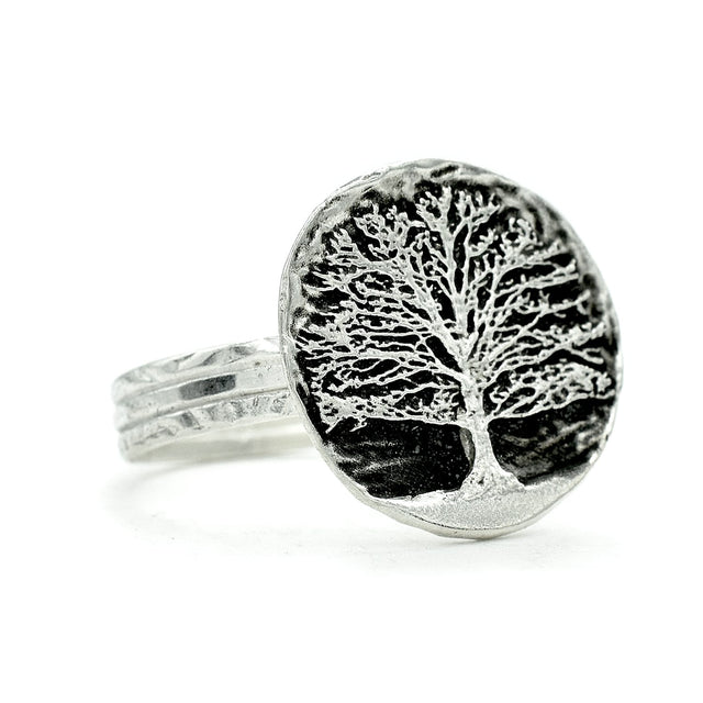 Sterling Silver Oak Ring