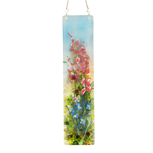 Blue Sky Red Wildflower Window Hanger