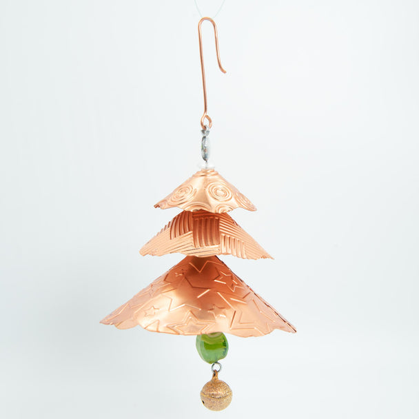 Copper Tree Ornament Gold Bell