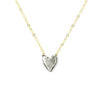 Dainty Silver and Gold Heart Necklace