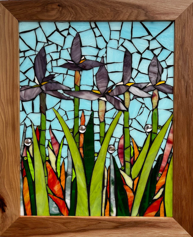 Purple Iris Mosaic Window