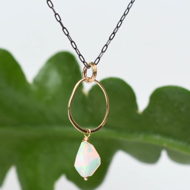 Open Circle Opal Pendant