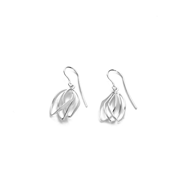 Triple Open Leaf Dangle Earrings