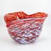 Red White Glass Heart Bowl