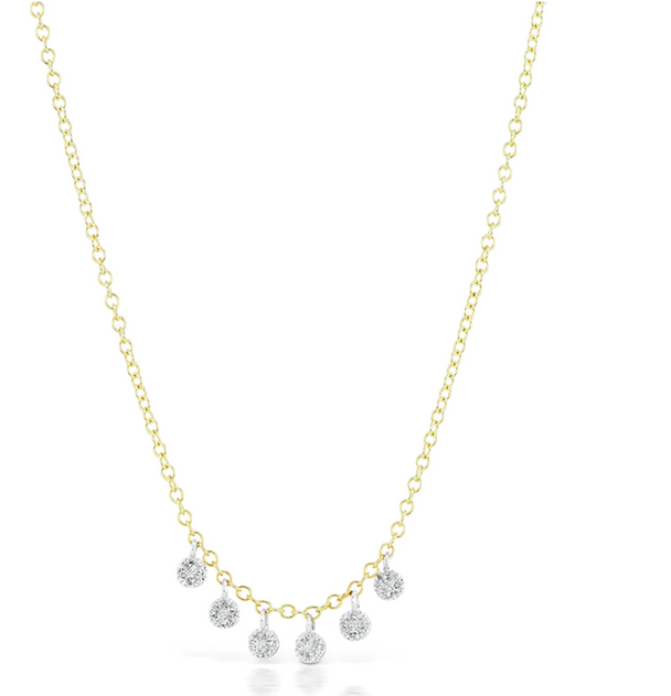 Two Tone Pave Charm Necklace