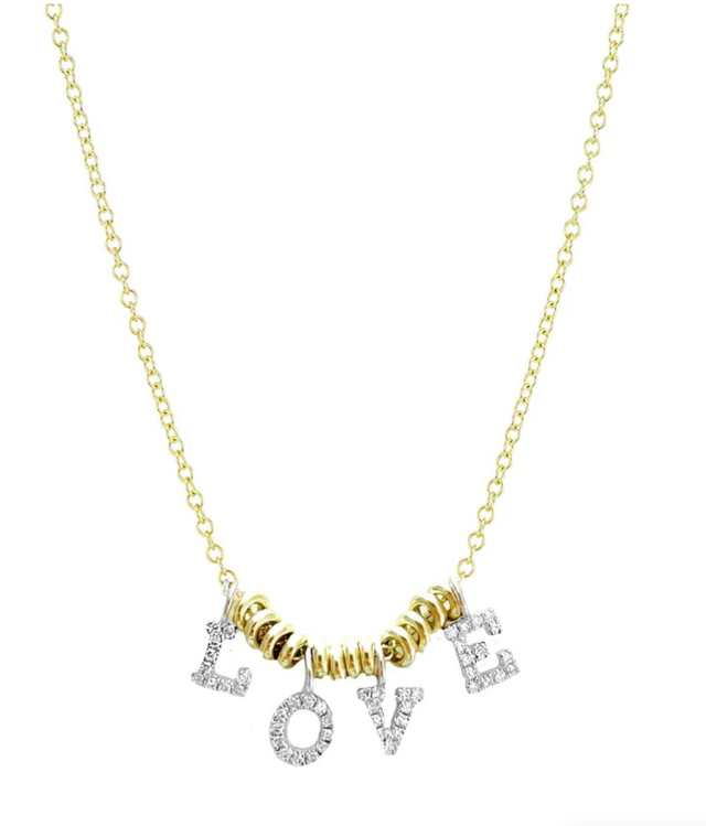 "Love" Gold Charm Necklace