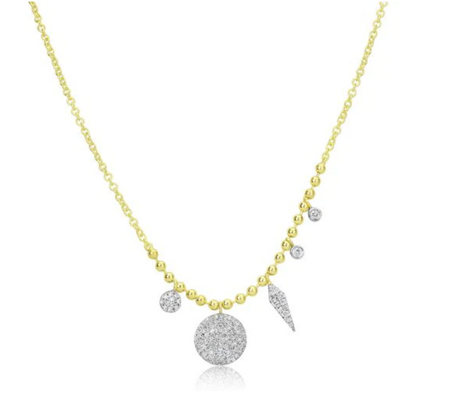Spot Chain Necklace With Pave Charms