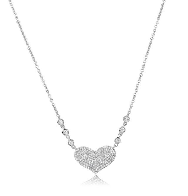 White Gold Diamond Heart Necklace