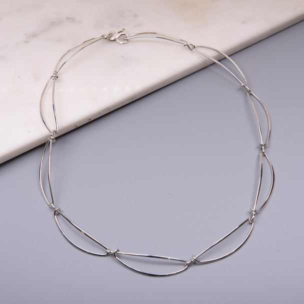 Short Crescent Link Necklace