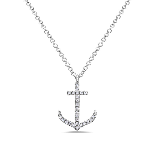 Diamond Anchor Necklace Plum Bottom Gallery
