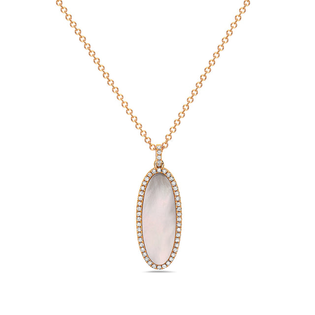 Oval Mother of Pearl Pendant Necklace