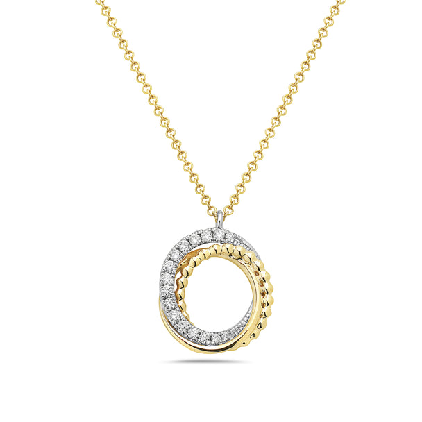 Two Tone Intertwined Diamond Necklace