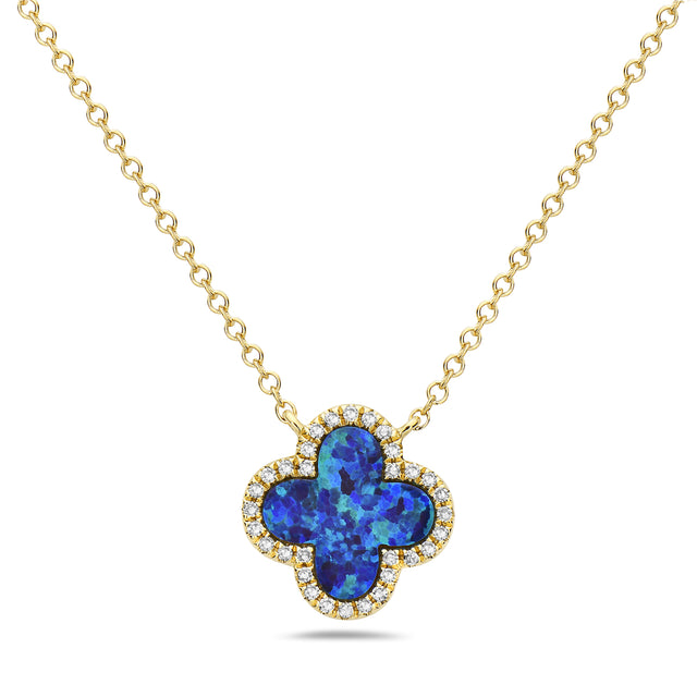 Australian Opal Clover Necklace