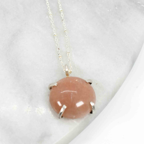 Peach Moonstone Necklace