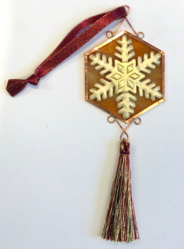 Amber Snowflake Ornament