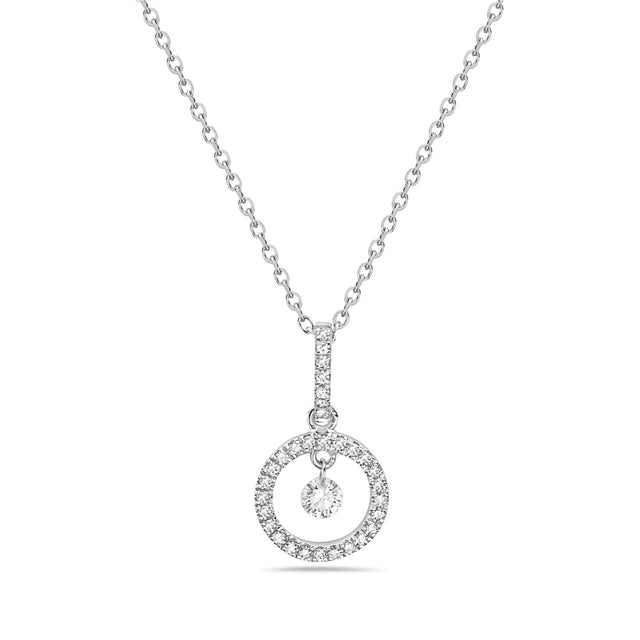 Diamond Halo Pendant Necklace