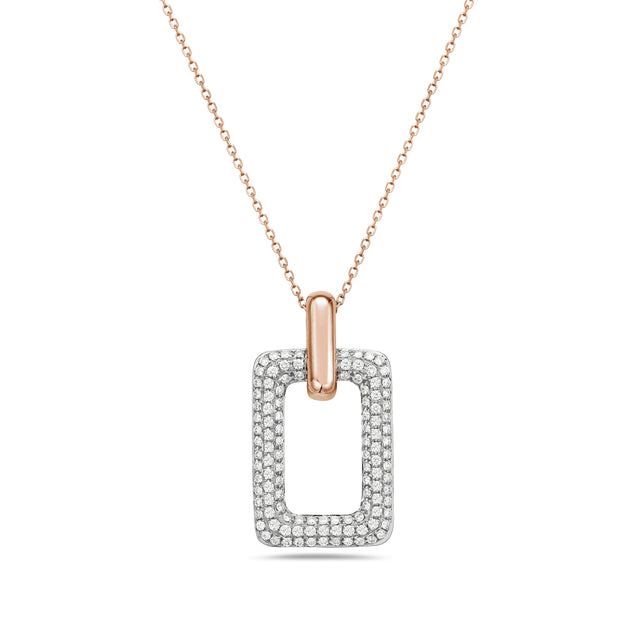 Rose Gold Diamond Paperclip Necklace