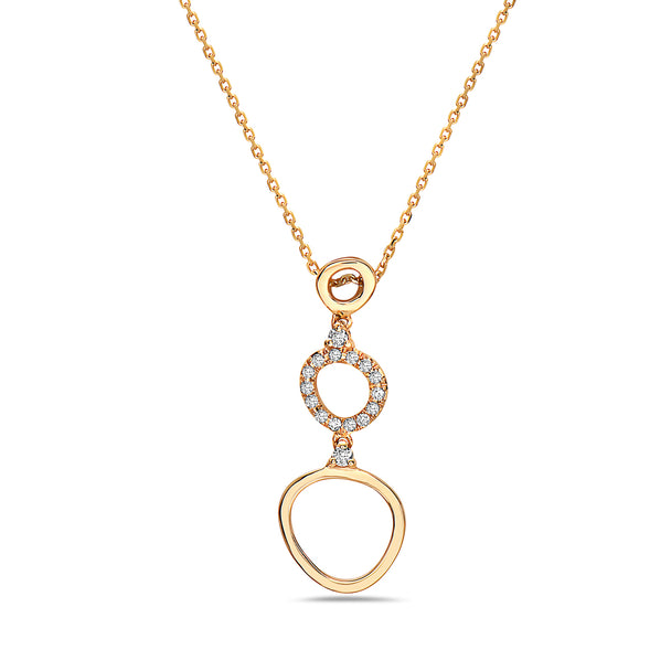 Assymetric Diamond Circle Necklace